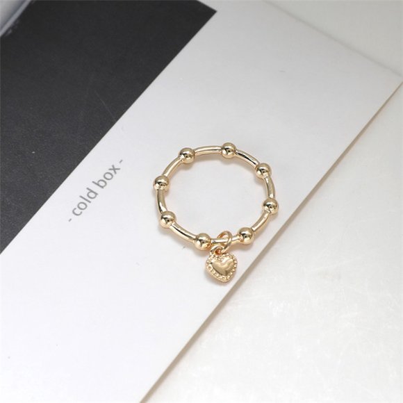 ♠NWT Minimalist Gold Ring with Heart. Retro & Chic - Picture 3 of 5